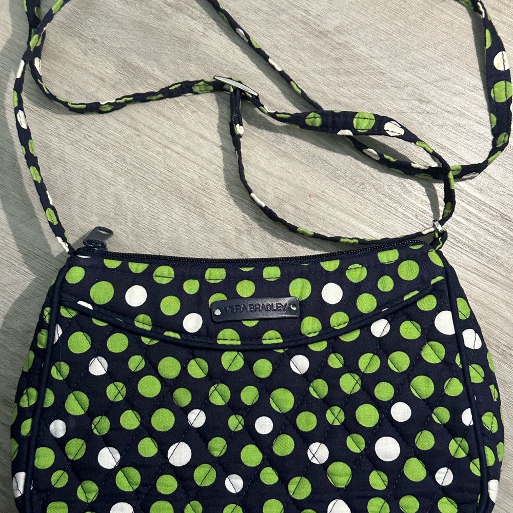 Vera Bradley Green and White Crossbody Bag